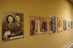 Photos of residents line the walls at Weatherly Inn.